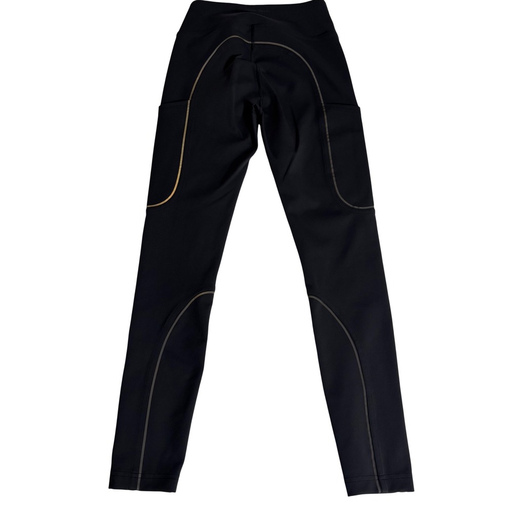 Outdoor Voices Black Reflective Piping Pocket Leggings Womens Small - Picture 2 of 5